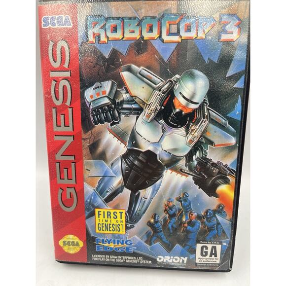 Sega Genesis RoboCop 3 (Sega Genesis, 1993) With Original Box Hang Tag - Picture 2 of 10